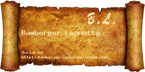 Bamberger Leonetta névjegykártya